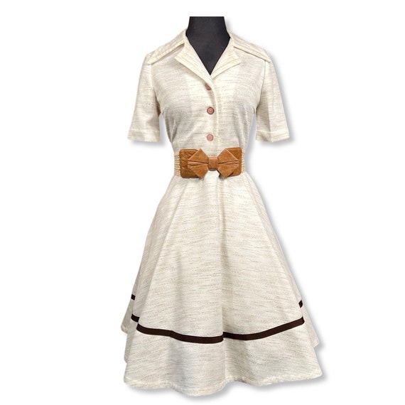 Vintage 60s swing dress, 60s shirt dress, 60s ful… - image 3