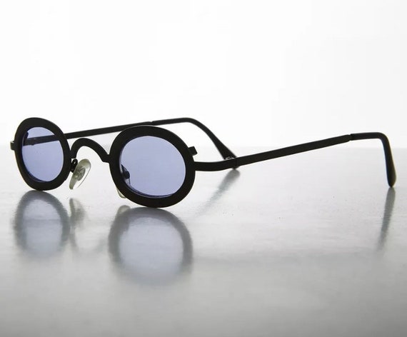 Vintage 1960s small MOD specs blue shaded sunglas… - image 2