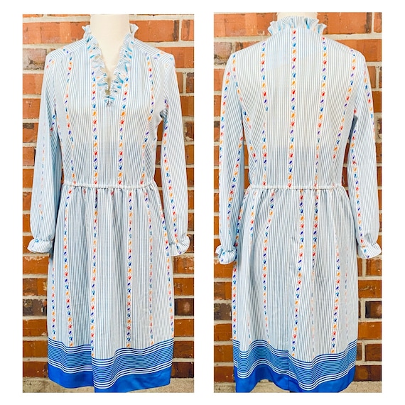 Vintage 1970s secretary dress, 70s ruffle dress, … - image 10