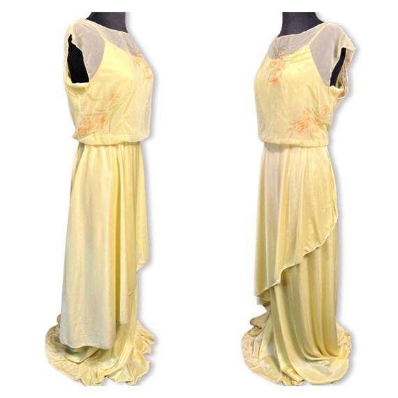 Vintage 1970s Gown, 70s tiered maxi, 70s chiffon … - image 3