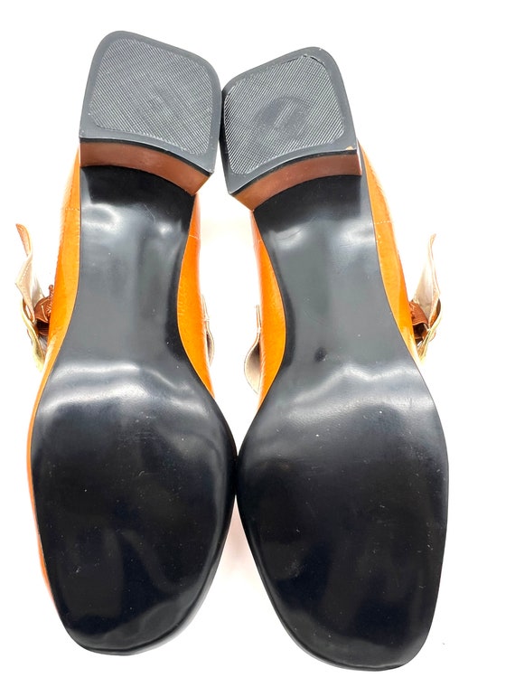Orange Vintage 1960s MOD shoe - 60s Mod Mary Jane… - image 5