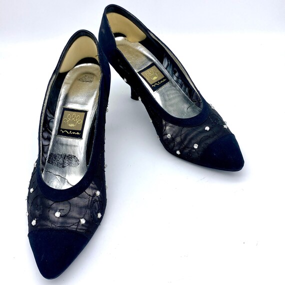 Vintage Donna Laura Venezia Heels| 80s Ombre Pumps in gold and black