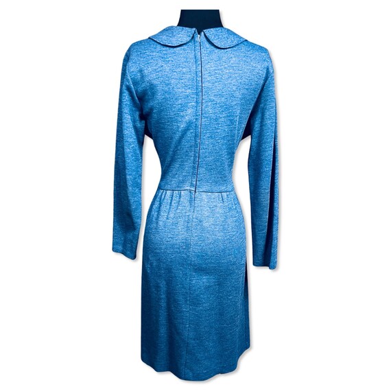 Vintage 1960s blue shift dress, 60s blue peterpan… - image 10