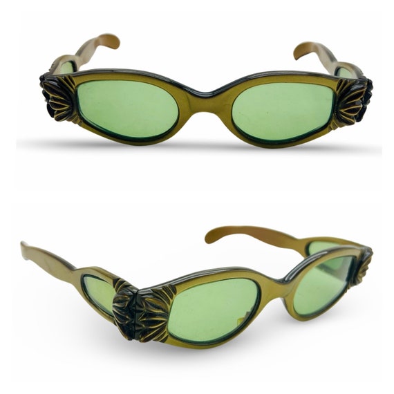 Large Ronette Cat Eye Black Gold Rim Black Lens Womens Sunglasses #WGS # CatEye