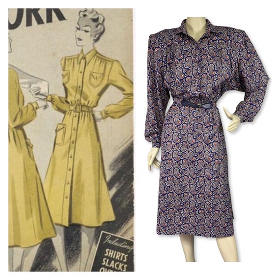 1980s does the  1940s Silk Dress | vintage Paisle… - image 3