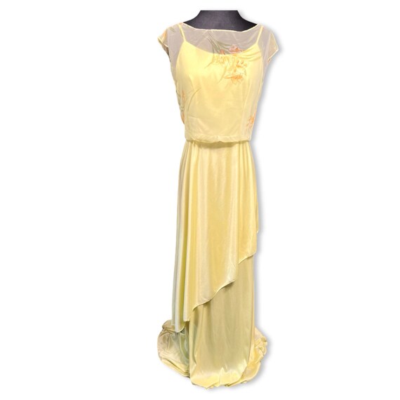 Vintage 1970s Gown, 70s tiered maxi, 70s chiffon … - image 6