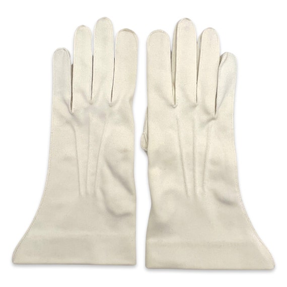 Vintage 1960s gloves, 60s ivory gloves, vintage si