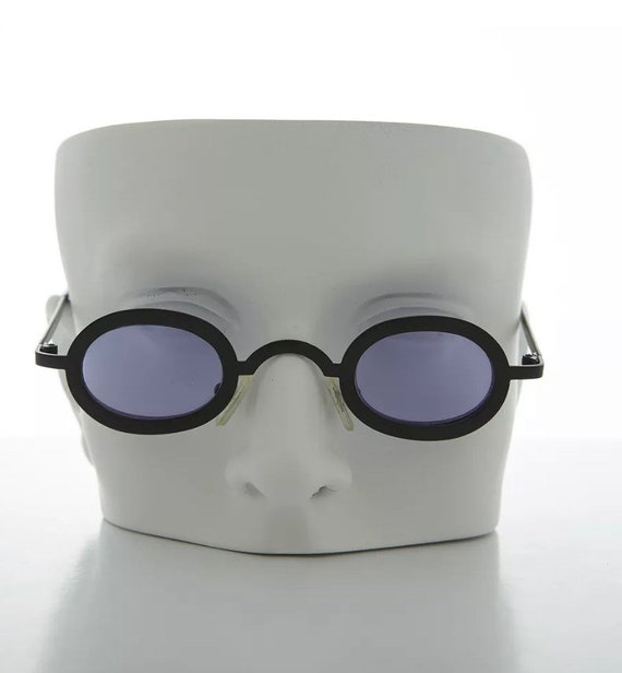 Vintage 1960s small MOD specs blue shaded sunglas… - image 1