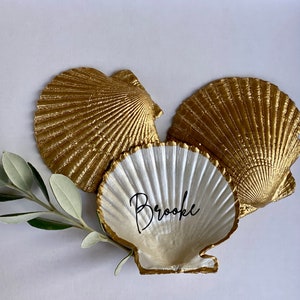 Segnaposto a forma di conchiglia Segnaposto personalizzati Decorazioni per matrimoni Carte con nome per matrimoni Segnaposto da tavolo Segnaposto a forma di conchiglia per matrimoni Decorazioni per tavoli per matrimoni