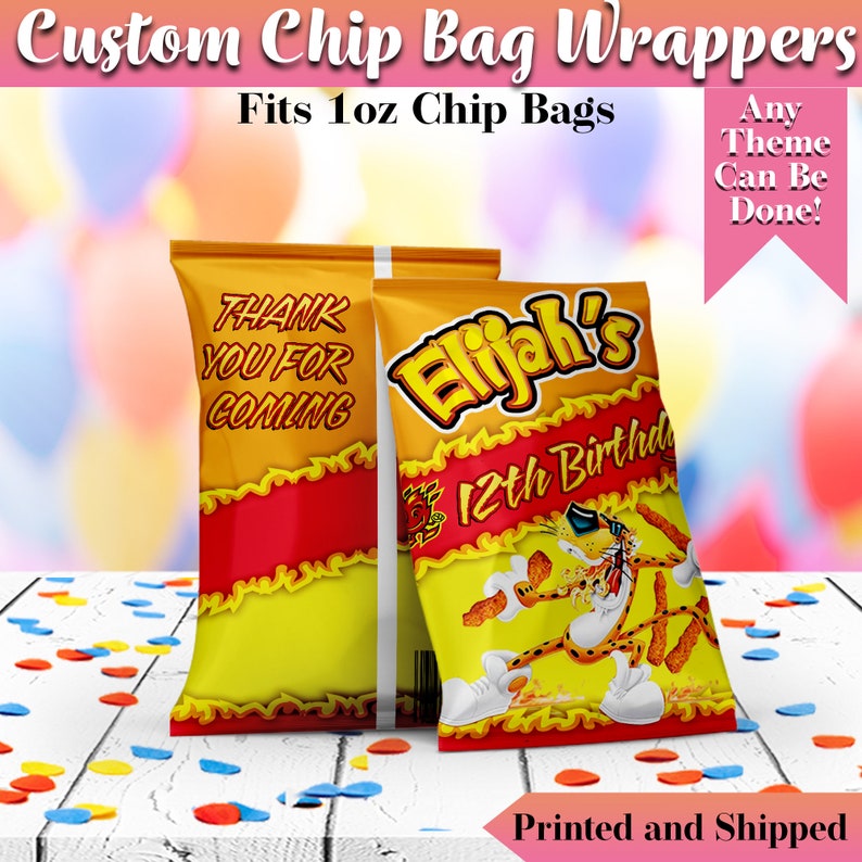 Personalized Hot Cheetos Chip Bag Wrappers Filled or Unfilled Etsy