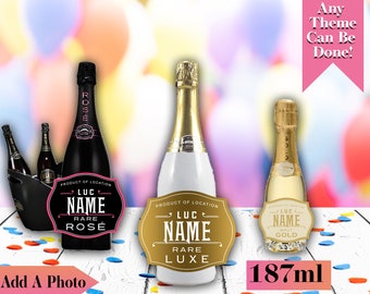 65th 45th Bottle Labels to fit champagne style 19th Number Birthday Sticker 