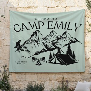 Camp Bachelorette Party Decor, Custom Camp Backdrop Banner, Last Trail Before The Veil Bachelorette, Camp Birthday Party Banner, Bach Decor