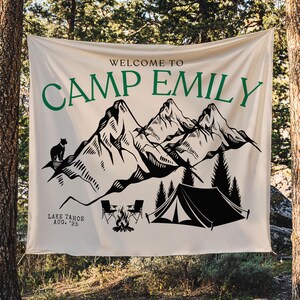 Camp Bachelorette Party Decor, Custom Camp Backdrop Banner, Last Trail Before The Veil Bachelorette, Camp Birthday Party Banner, Bach Decor