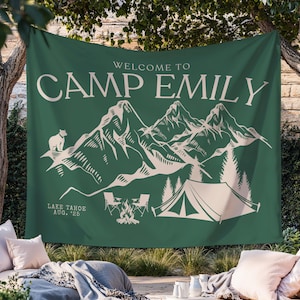 Camp Bachelorette Party Decor, Custom Camp Backdrop Banner, Last Trail Before The Veil Bachelorette, Camp Birthday Party Banner, Bach Decor
