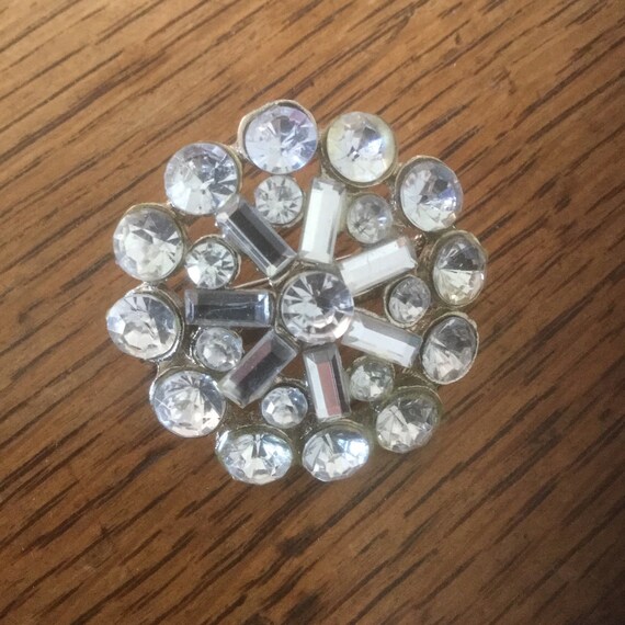 Broche étoile Art Déco Vintage Strass Roses Irisés - Années 50 - Occasion