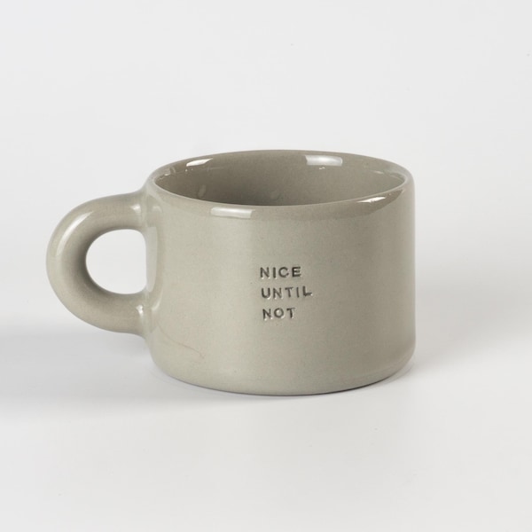 Hand Stamped Porcelain Mug, Encouraging Message, Self-Care Gift