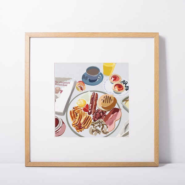 English Breakfast Still Life Illustration | Kitchen Art| Home Decor | Food Art