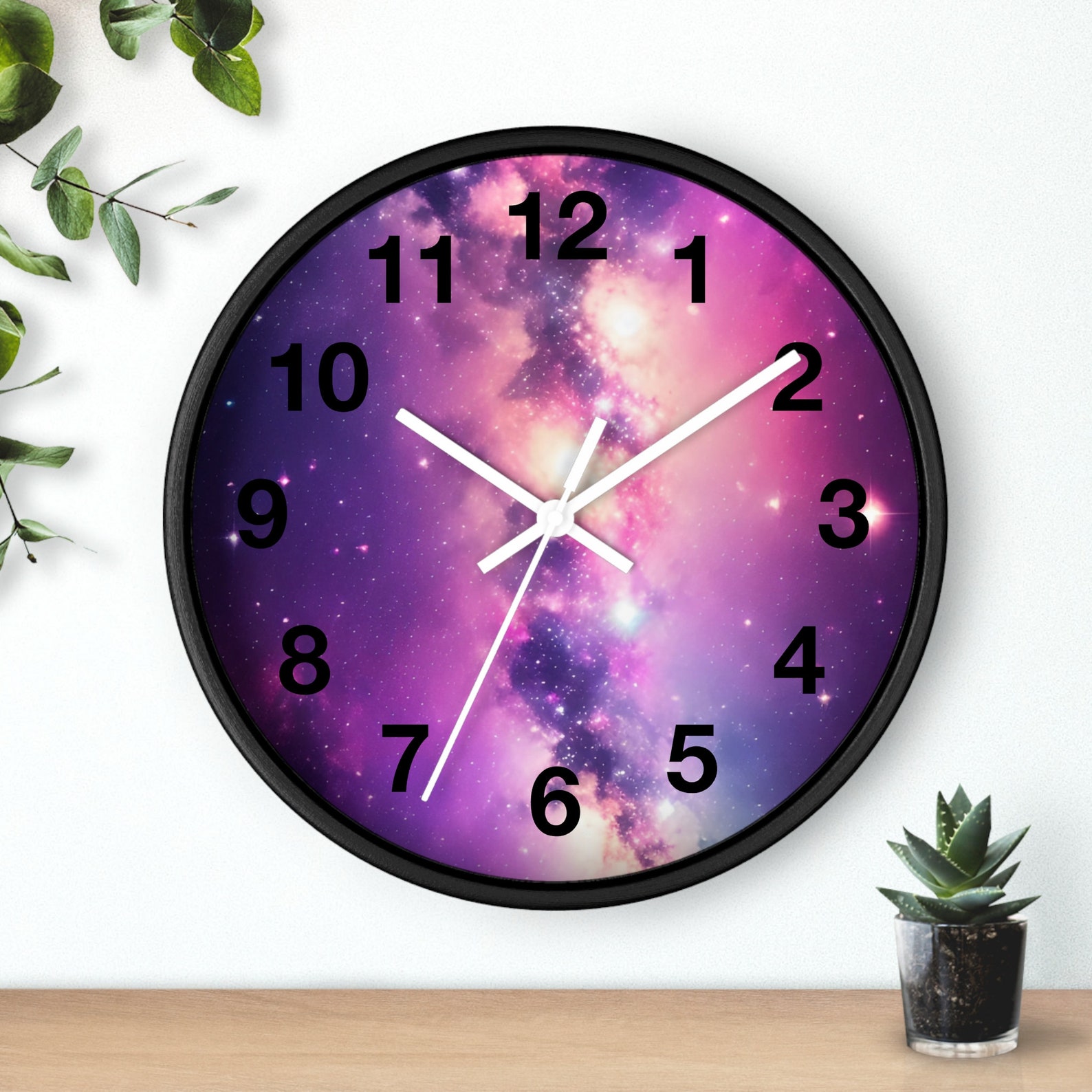 Galaxy Wall Clock Solar System and Stars Design Unique Cosmic Decor ...