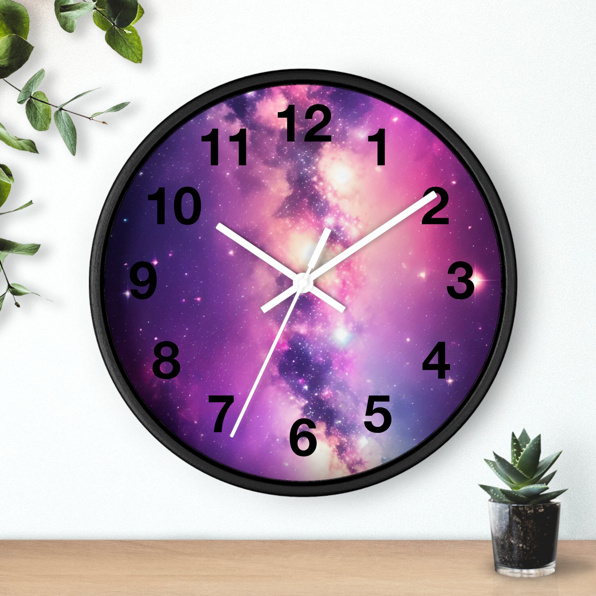 Galaxy Wall Clock Solar System and Stars Design Unique Cosmic Decor ...