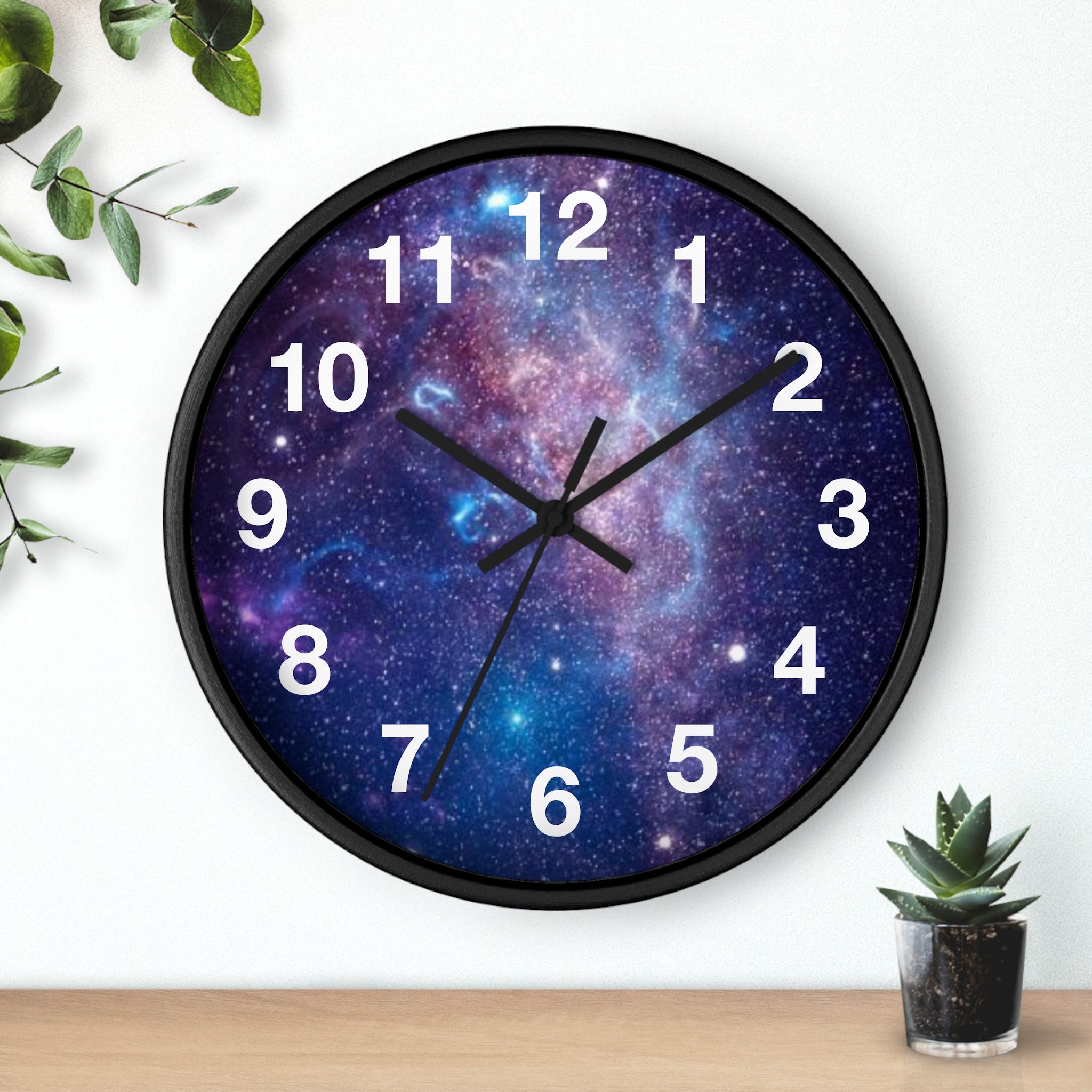 Galaxy Wall Clock Solar System and Stars Design Unique Cosmic Decor ...