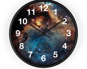 Galaxy Wall Clock Solar System and Stars Design Unique Cosmic Decor ...