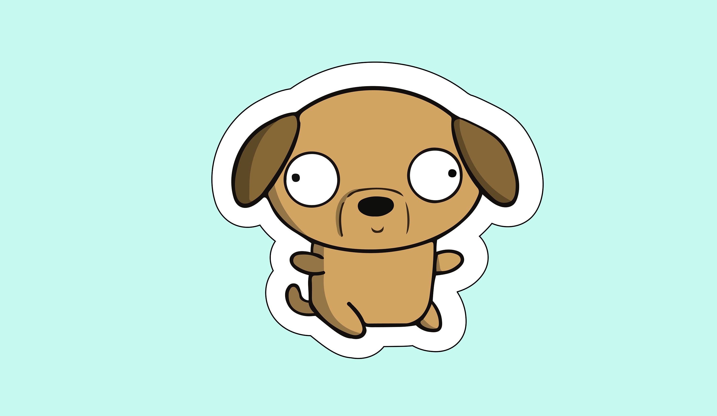 Cute Funny Derpy Dog Animal Sticker Laptop Sticker Etsy