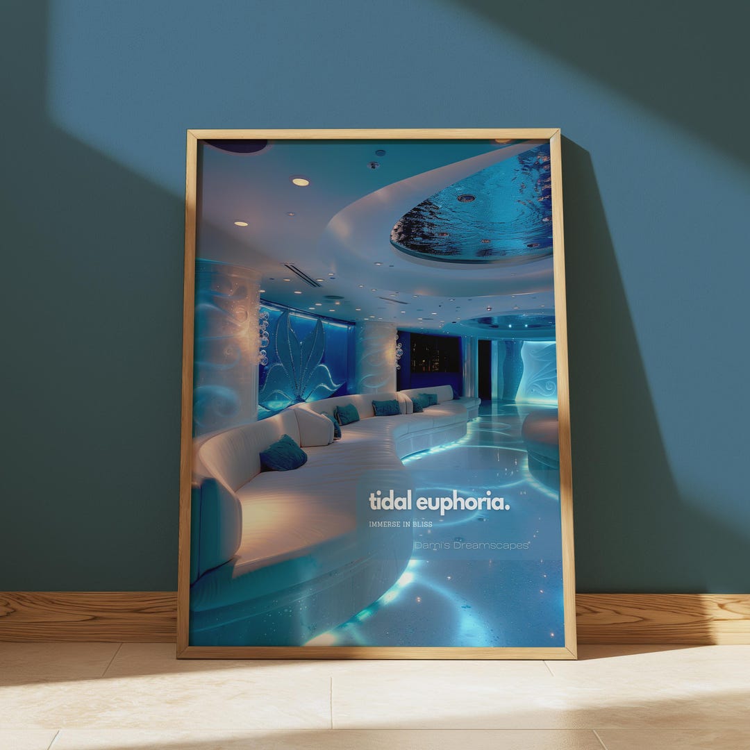 Aquatic Y2K Frutiger Aero Wall Art Set of 2, Futuristic Room Decor ...