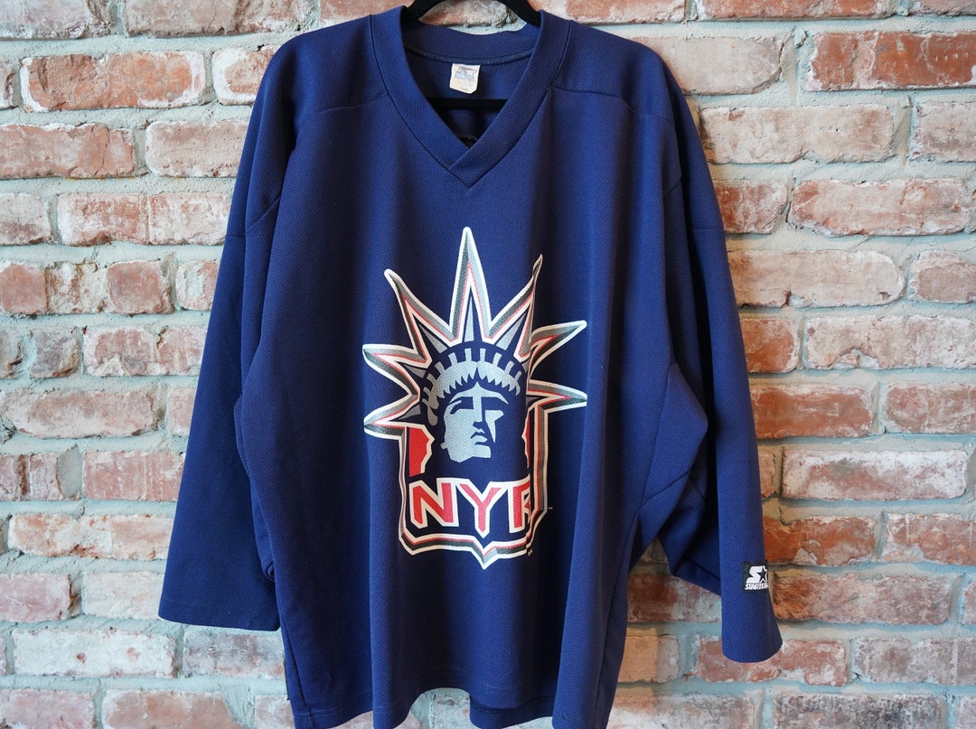 New York Rangers Liberty Logo Red Starter NHL Sewn Jersey Size