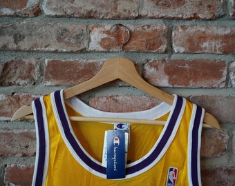 Vintage 90s Champion Los Angeles LA Lakers Shaquille O&#39;Neal Basketball Jersey Shaq New with tags #34 - BNWT NWT Deadstock L Large 44