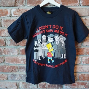 Vintage 90s The Simpsons Bart Simpson Navy T-Shirt T Shirt - Youth Medium M - XS XSmall