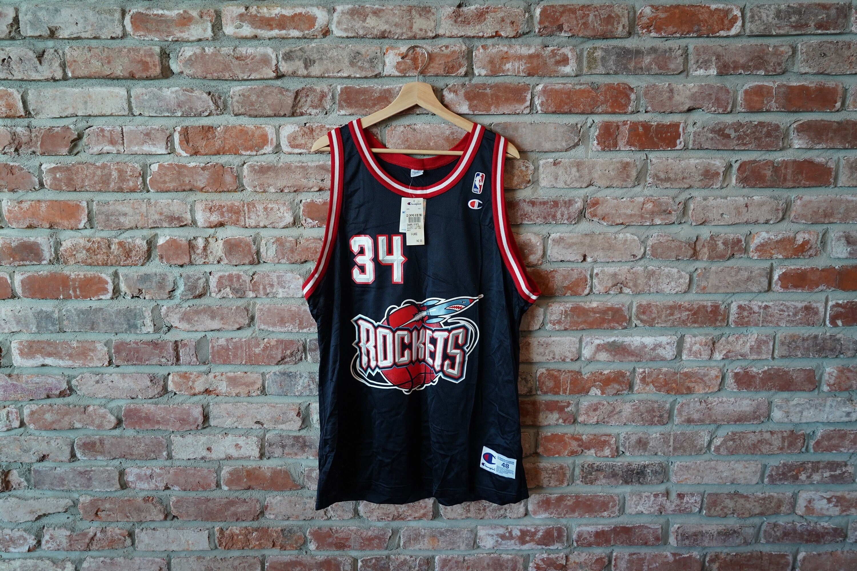 Vintage Champion Houston Rockets Hakeem Olajuwon Jersey Size 36 Small