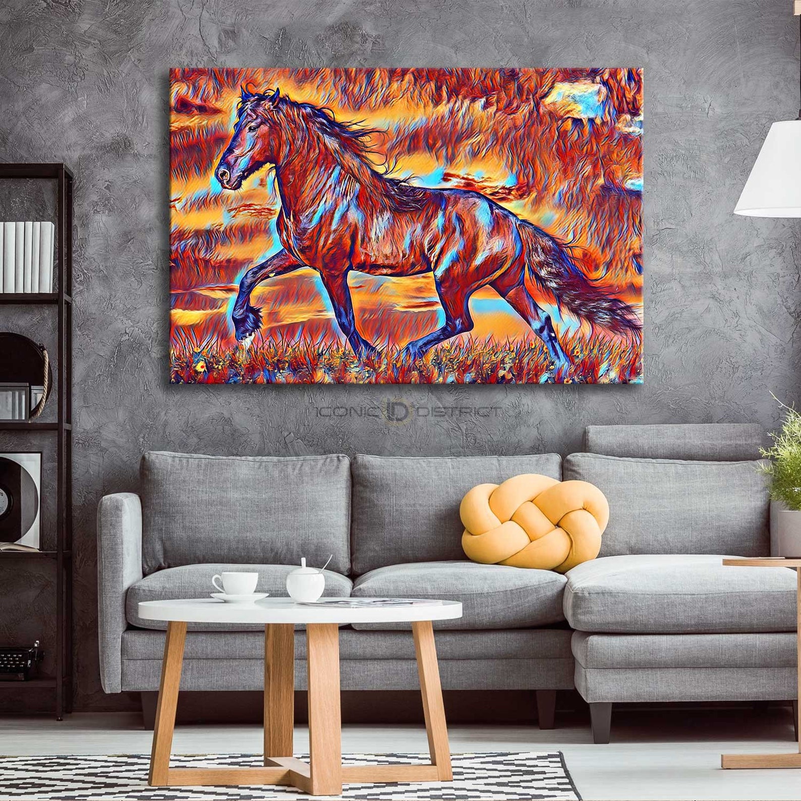 Abstract Horse Canvas Art Painting Abstract Horse Art Wall Decor Etsy