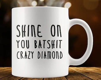 Shine On You Batshit Crazy Diamond Mug | Funny Gift For Best Friend BFF