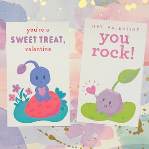 Tarjetas de San Valentín imprimibles de Pikmin: 4 diseños ilustrados