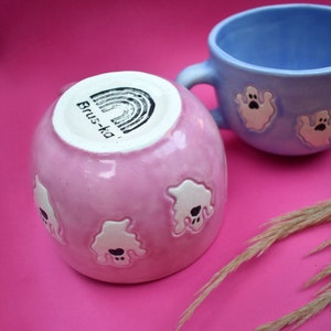 Ceramic ghost mug, holiday decor, handmade ceramics, coffee cup, spooky season, personalized mug, autumn decor, holiday gift, gift, spooky image 7