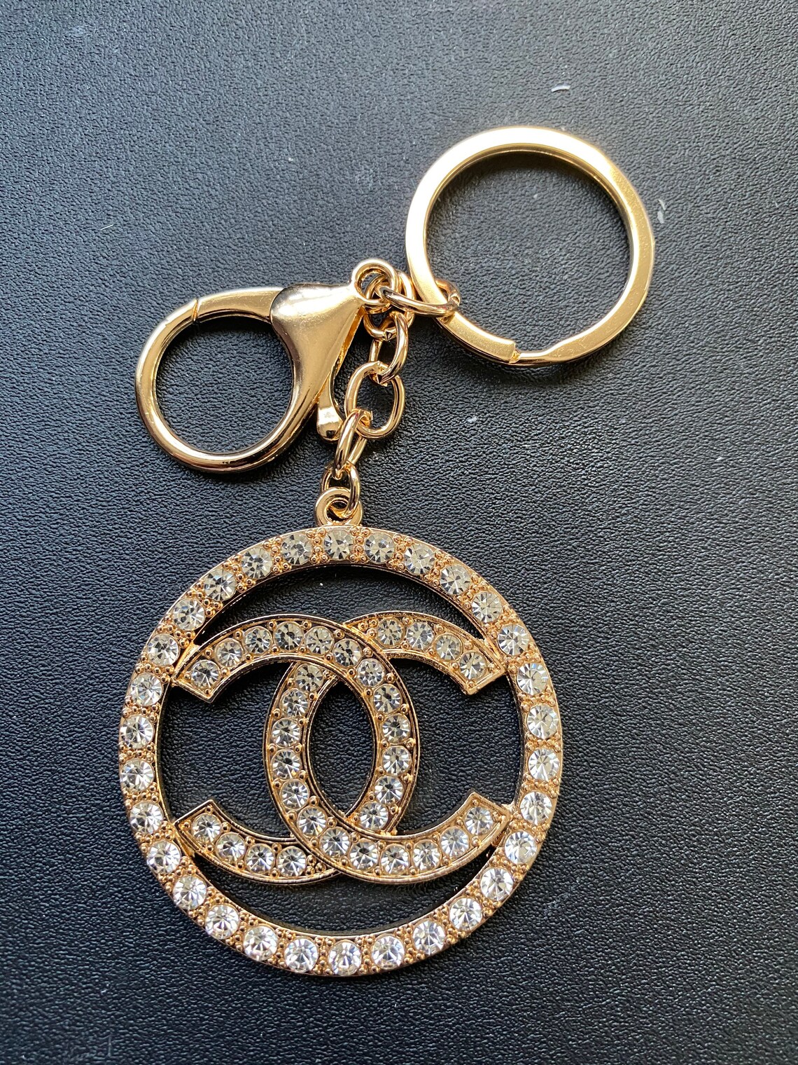 Chanel keychain w/ pom pom Etsy