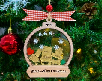 Personalized Baby Christmas Ornament - Custom Birth Shaker Ornament for Christmas Tree Decor