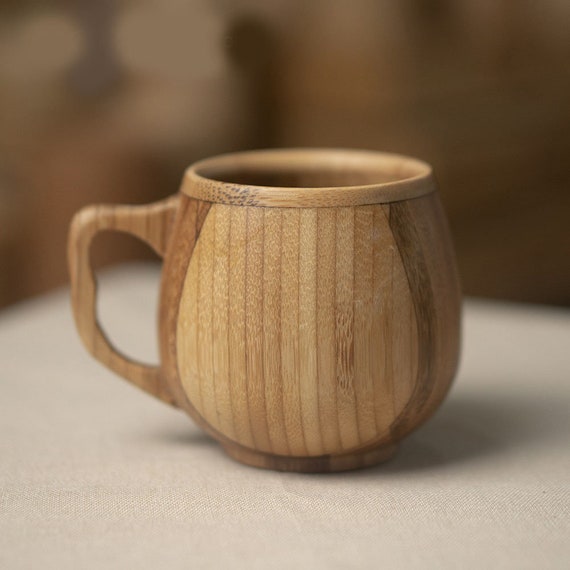Bamboo Cup With Handle Bamboo Tea Cup Bamboo Coffee Cup Etsy