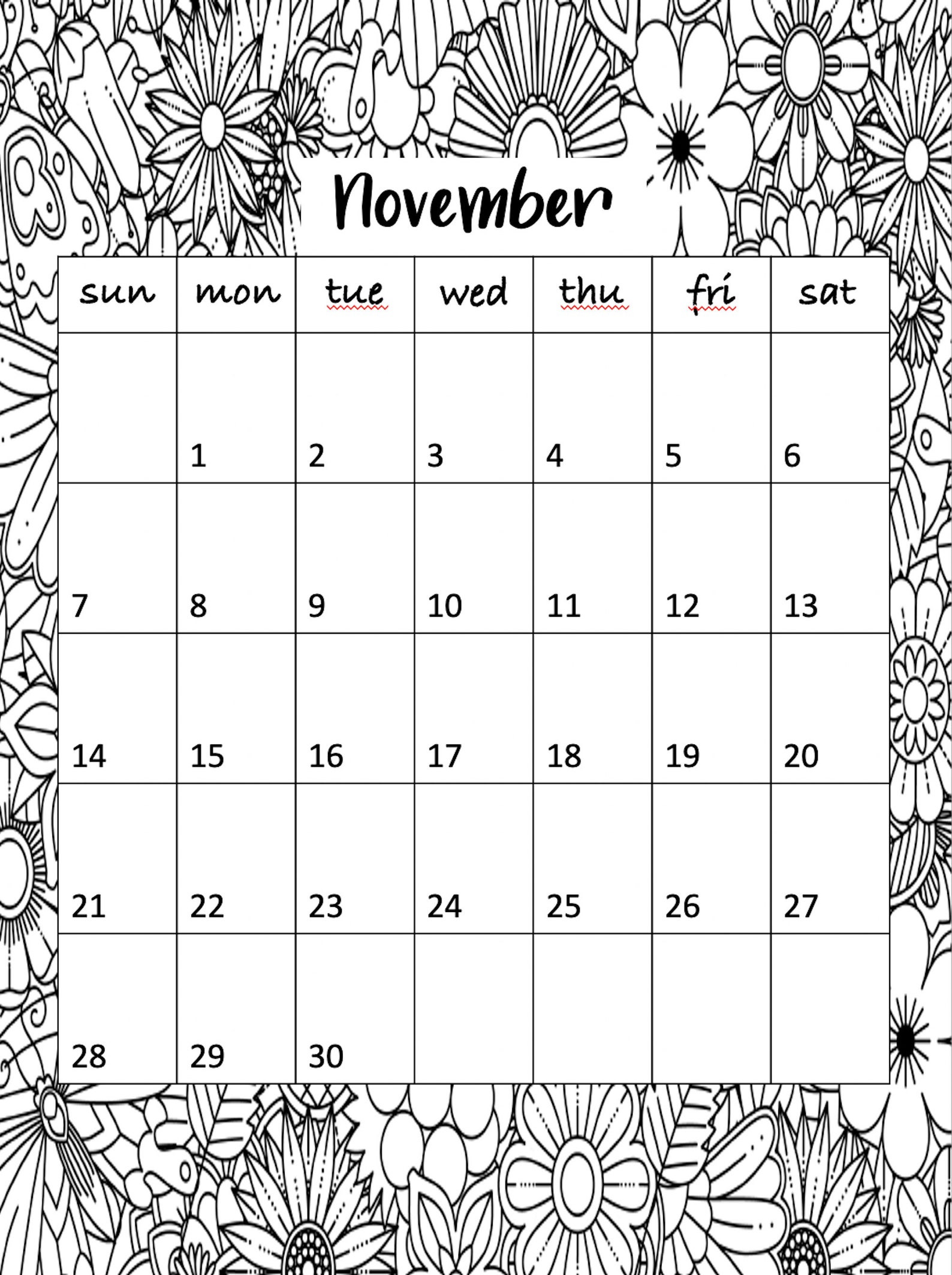 Color Your Own Calendar Printable 2021 Calendar Colorable Etsy