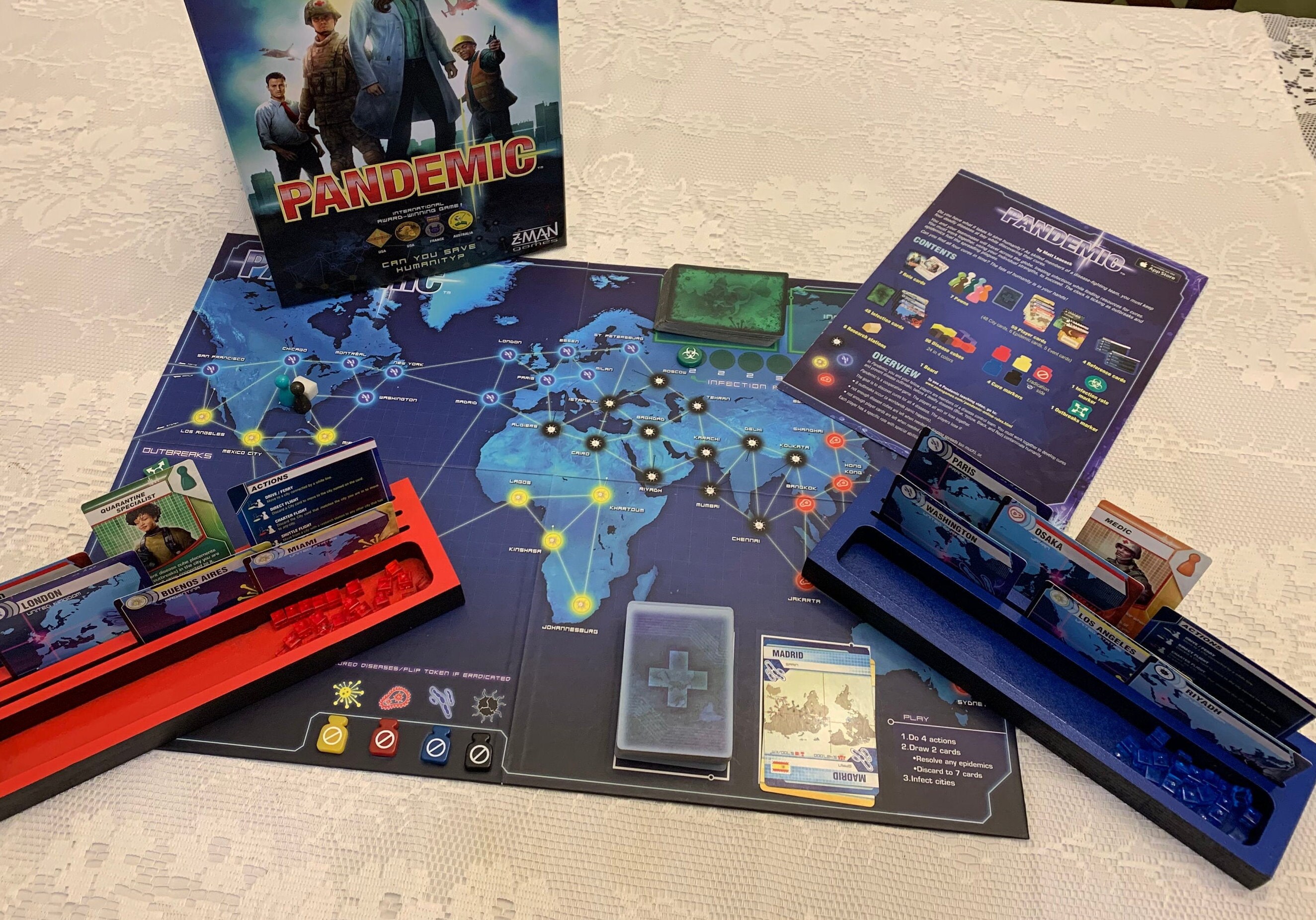 Handmade board game holder for pieces/tokens/cards Gift for Etsy