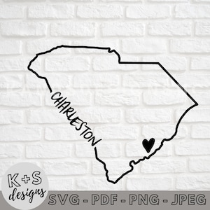 Charleston, SC SVG, Digital Cut File, Cricut svg, Cameo svg, svg, jpeg, pdf, png, cities, states, i love my town