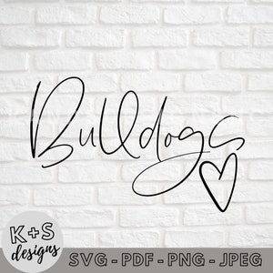 Bulldogs SVG, Digital Cut File, Cricut svg, Cameo svg, High School Sports svg, svg, png, jpeg, PDF