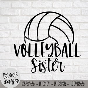 Voleibol Hermana SVG, Archivo de Corte Digital, Cricut svg, Cameo svg, Deportes svg, svg, png, jpeg, pdf