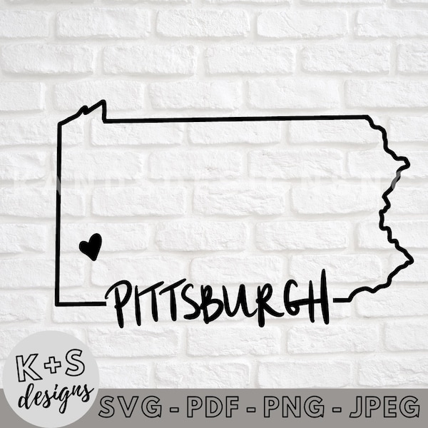 Pittsburgh, PA SVG, Digital Cut File, Cricut svg, Cameo svg, svg, jpeg, pdf, png, cities, states, i love my town