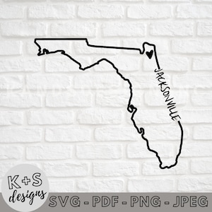 Jacksonville, FL SVG, Digital Cut File, Cricut svg, Cameo svg, svg, jpeg, pdf, png, steden, staten, ik hou van mijn stad