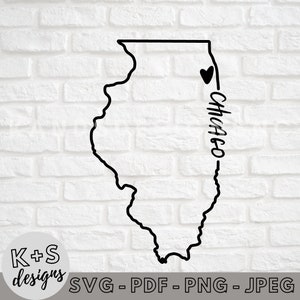 Chicago, IL SVG, Digital Cut File, Cricut svg, Cameo svg, svg, jpeg, pdf, png, cities, states, i love my town