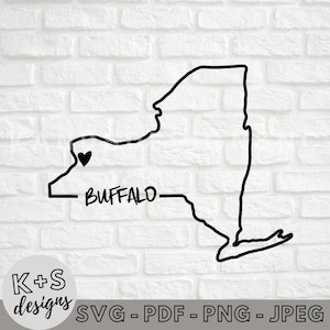 Buffalo, NY SVG, digital cut File, Cricut Svg, Cameo Svg, Svg, JPEG, pdf, Png, Städte, Staaten, ich liebe meine Stadt
