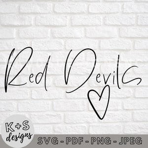 Diablos rojos SVG, Archivo de corte digital, Cricut svg, Cameo svg, High School Sports svg, svg, png, jpeg, PDF
