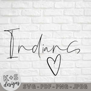 Indians SVG, Digital Cut File, Cricut svg, Cameo svg, High School Sports svg, svg, png, jpeg, PDF