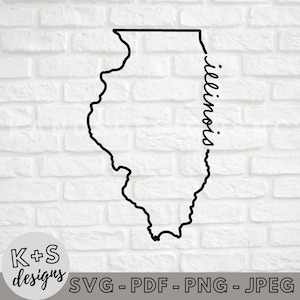 Illinois SVG, Digital Cut File, Cricut svg, Cameo svg, svg, jpeg, pdf, png, staten